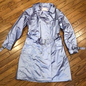 Purple metallic trench coat